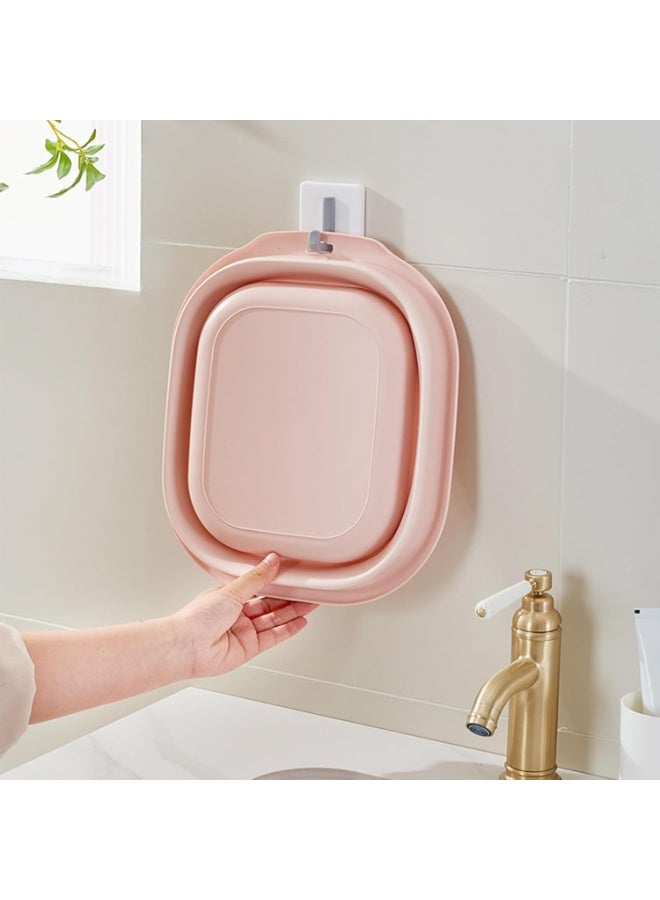 Arabest Collapsible Wash Basin Set of 2, Foldable Small Medium Size Wash Basin, Portable Plastic Basins for Laundry, Bottles, Travel, Camping (Pink) - Image 5